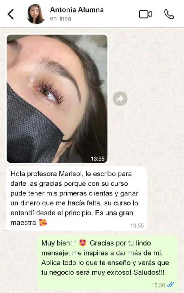 Curso Online de Lifting de Pestañas: El Único Sistema #1 para Emprender Exitosamente 8 Testimonio Lifting de Pestana3
