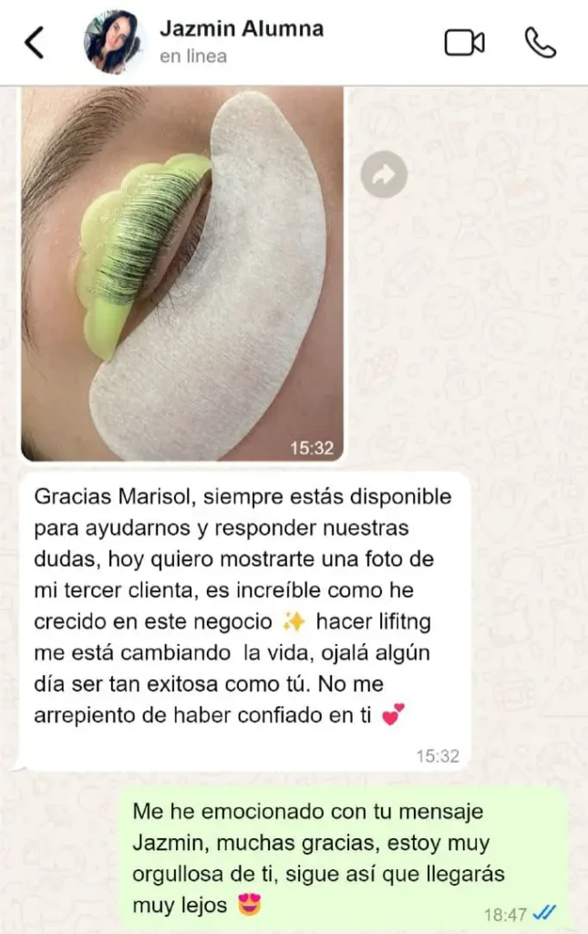Curso Online de Lifting de Pestañas: El Único Sistema #1 para Emprender Exitosamente 7 Testimonio Lifting de Pestana4